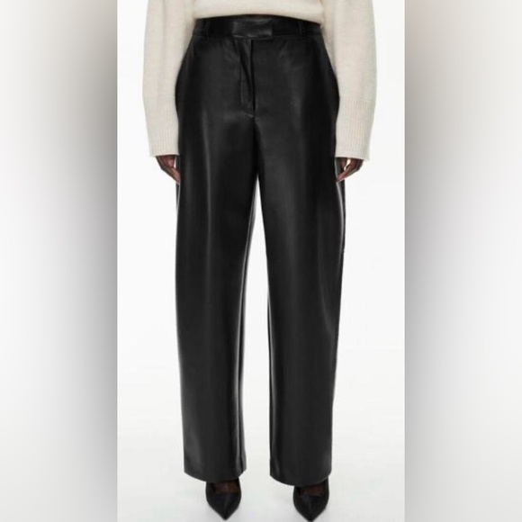 Babaton Pants - Aritzia Babaton Black Leather Trousers